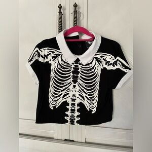 Killstar Skeleton Wednesday Collar Top- Extra Large- Excellent Condition!